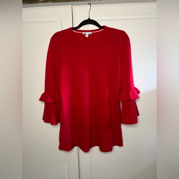 Isaac Mizrahi 100% Cashmere Tiered Sleeve Sweater - Picture 1 of 14
